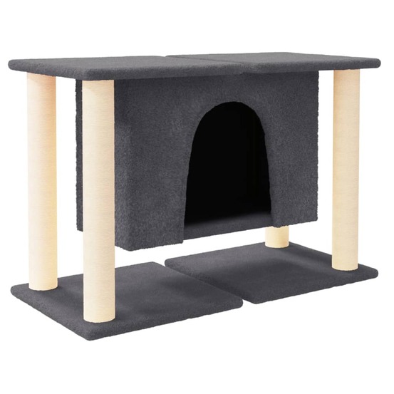 Arbre à chat meuble tour grimper jouet grattage grattoir escalade plateforme avec griffoirs en sisal foncé 50 cm gris 02_0022