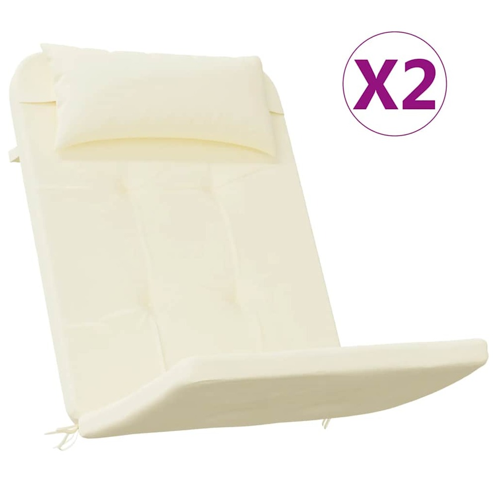 Coussins de chaise adirondack lot de 2 crème tissu oxford