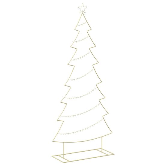 Sapin de noël en métal avec support kuopio 210 cm acier doré