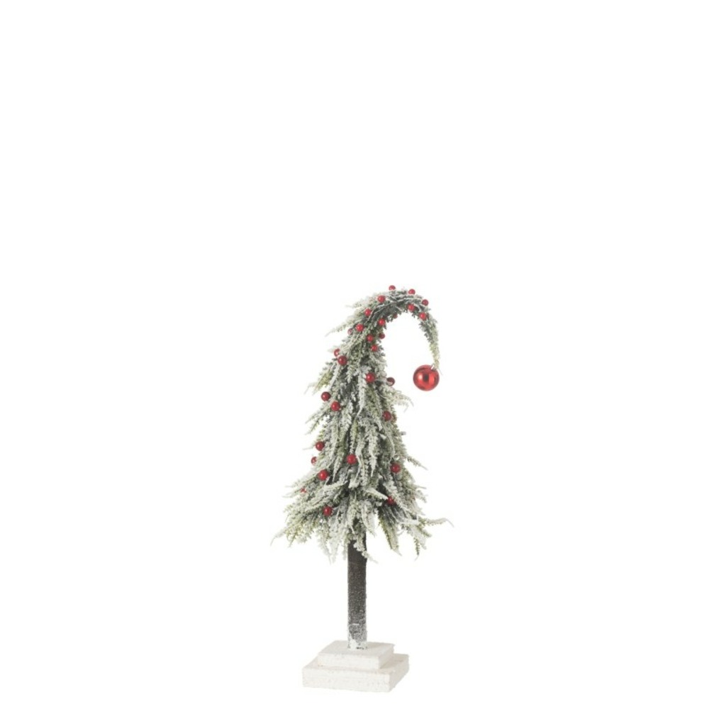 Sapin de noël à led en plastique rouge et vert 18x18x55 cm