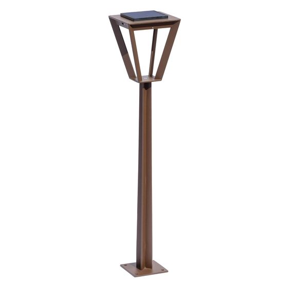 Borne solaire extérieure métro en aluminium corten h.90 cm