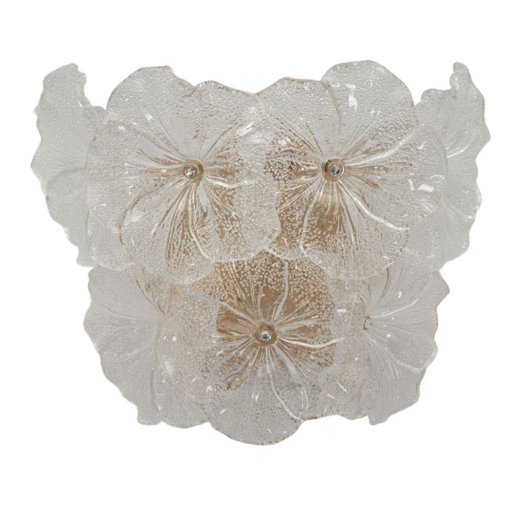 Applique murale fleurs en verre 