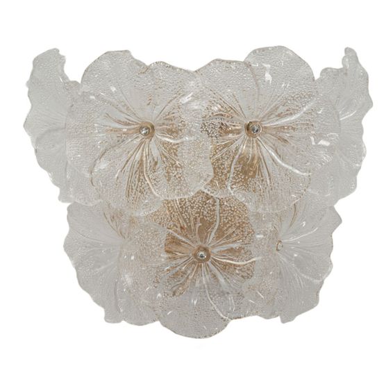 Applique murale fleurs en verre
