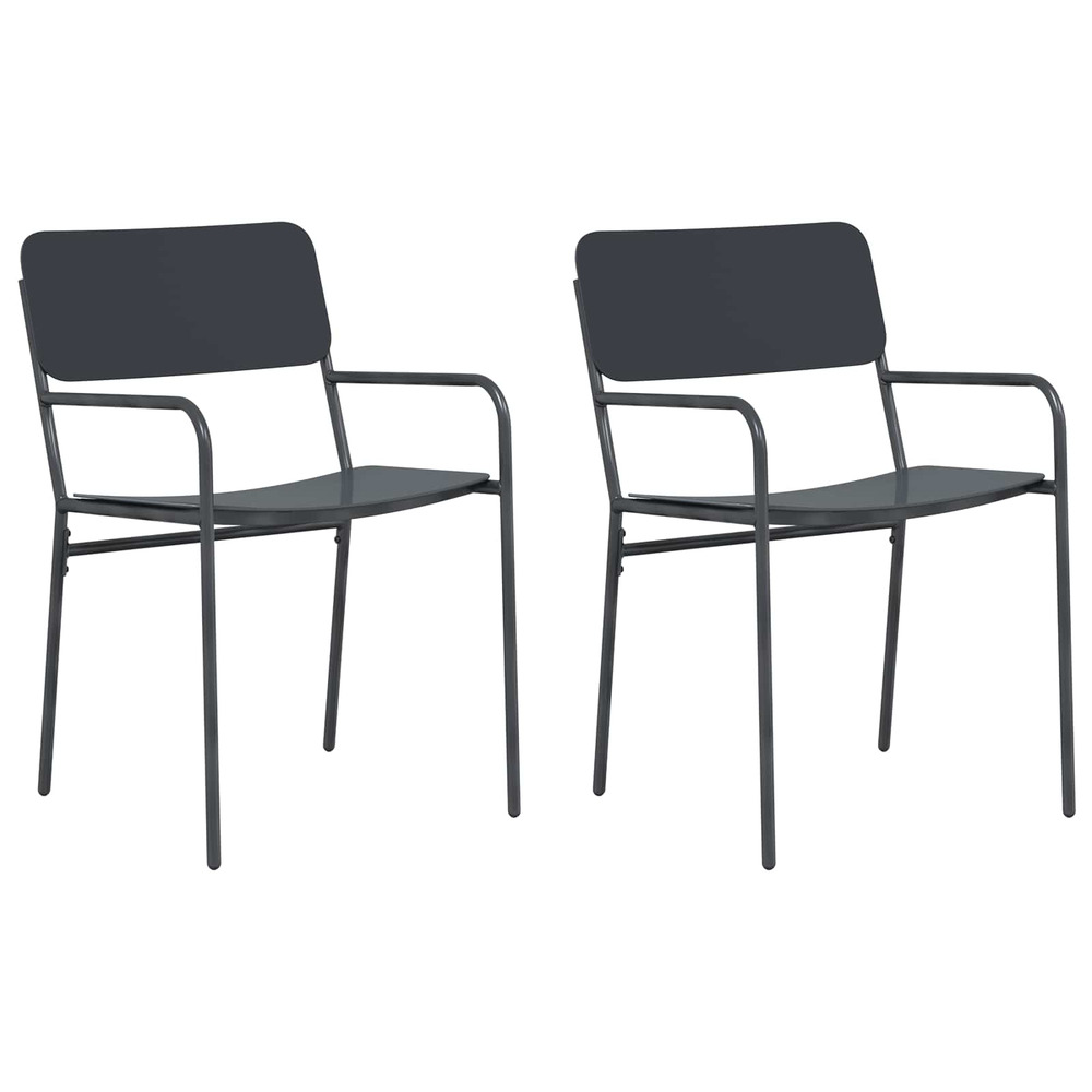 Chaises de jardin 2 pcs anthracite 51 x 55 x 81 cm acier