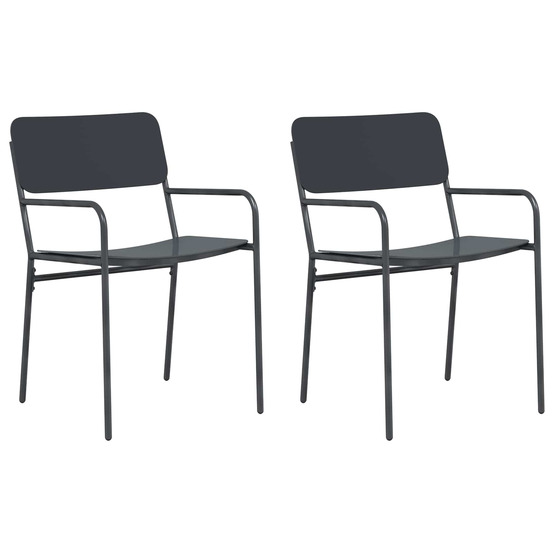 Chaises de jardin 2 pcs anthracite 51 x 55 x 81 cm acier