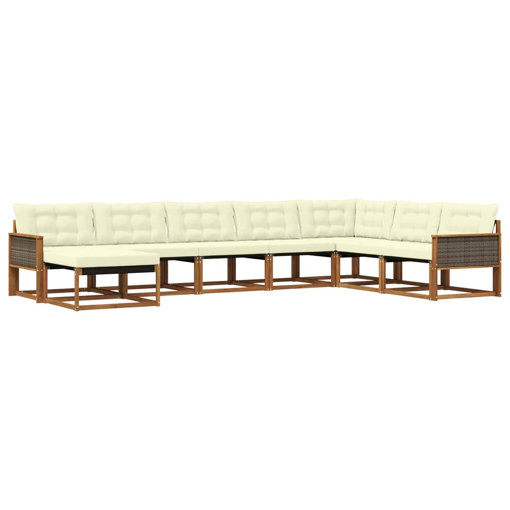 Ensemble de canapés d'extérieur 8 pc naturel et crème