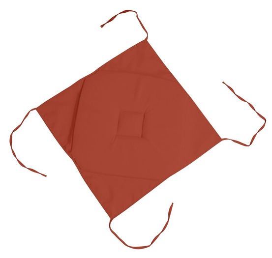 Coussin galette de chaise 4 rabats terracotta 40x40cm
