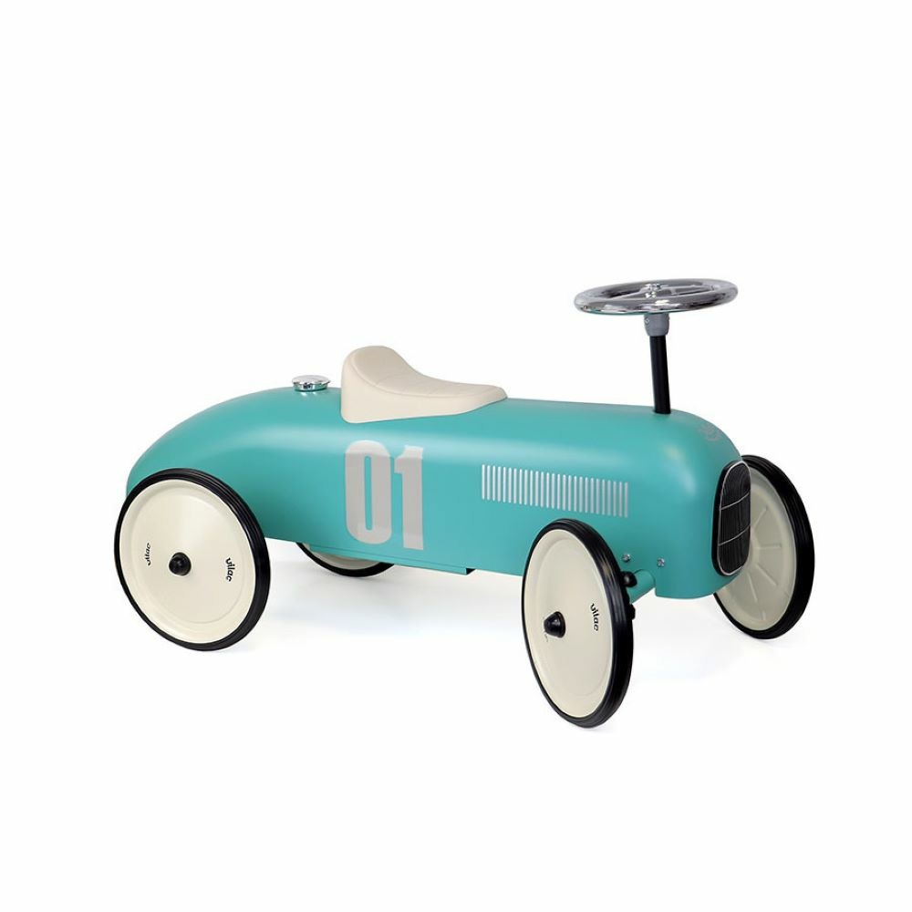 Porteur voiture vintage bleu aqua