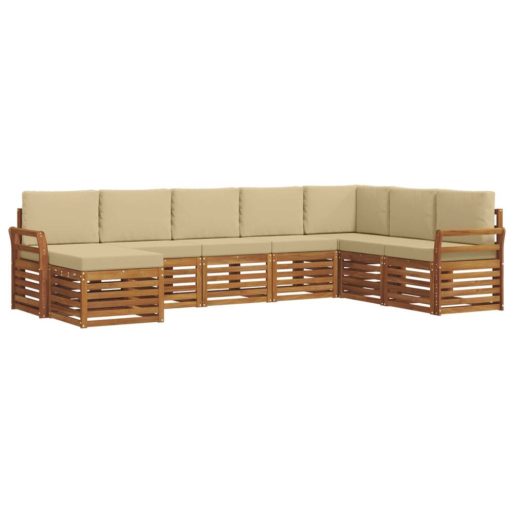 Ensemble de canapés d'extérieur 8 pc naturel et beige