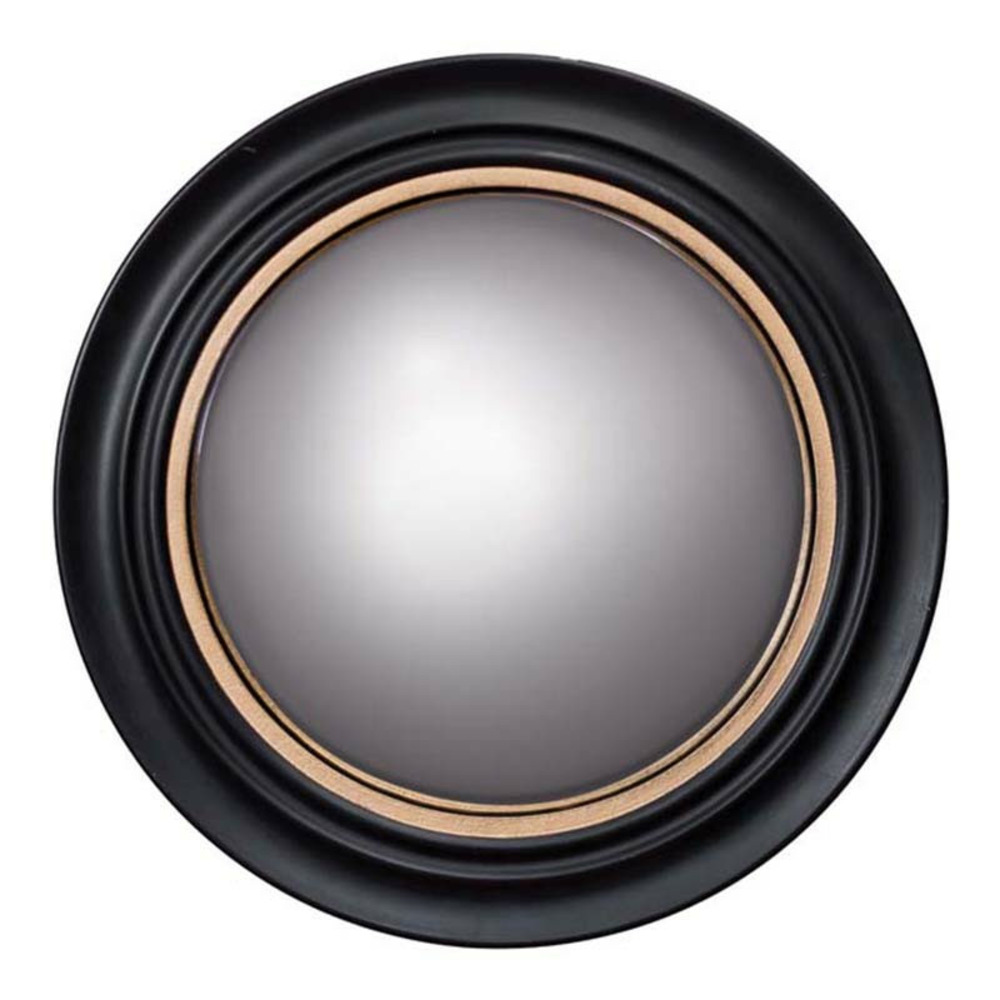 Grand miroir convexe noir doré 43cm