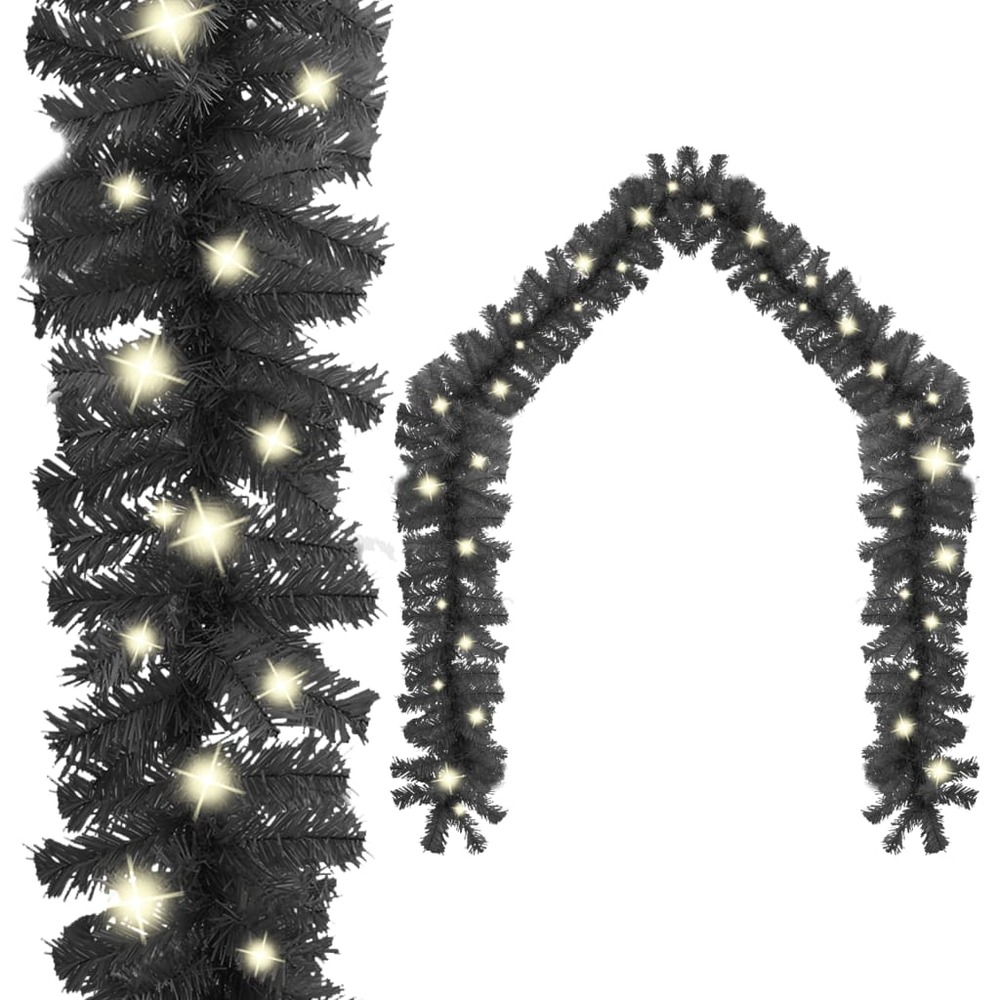 Guirlande de noël avec lumières led 5 m noir