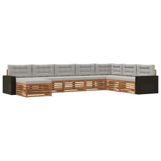 Ensemble de canapés d'extérieur 8 pc naturel et gris clair