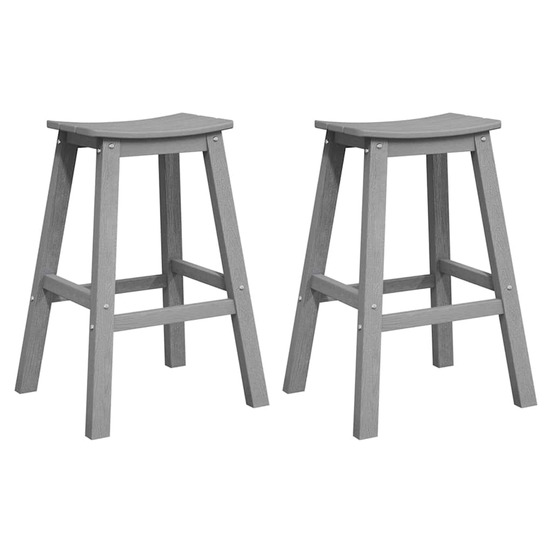 Tabouret de bar 2 pcs gris clair 52 x 43 x 73,5 cm hdpe