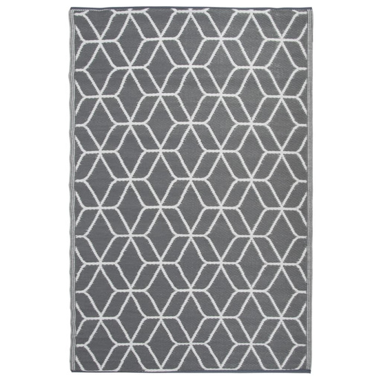 Tapis d'extérieur 180x121 cm gris et blanc oc25