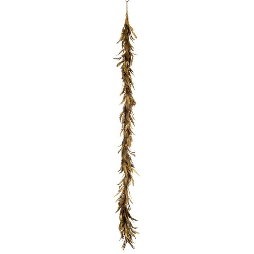 Guirlande de noël plumes déco 160cm or