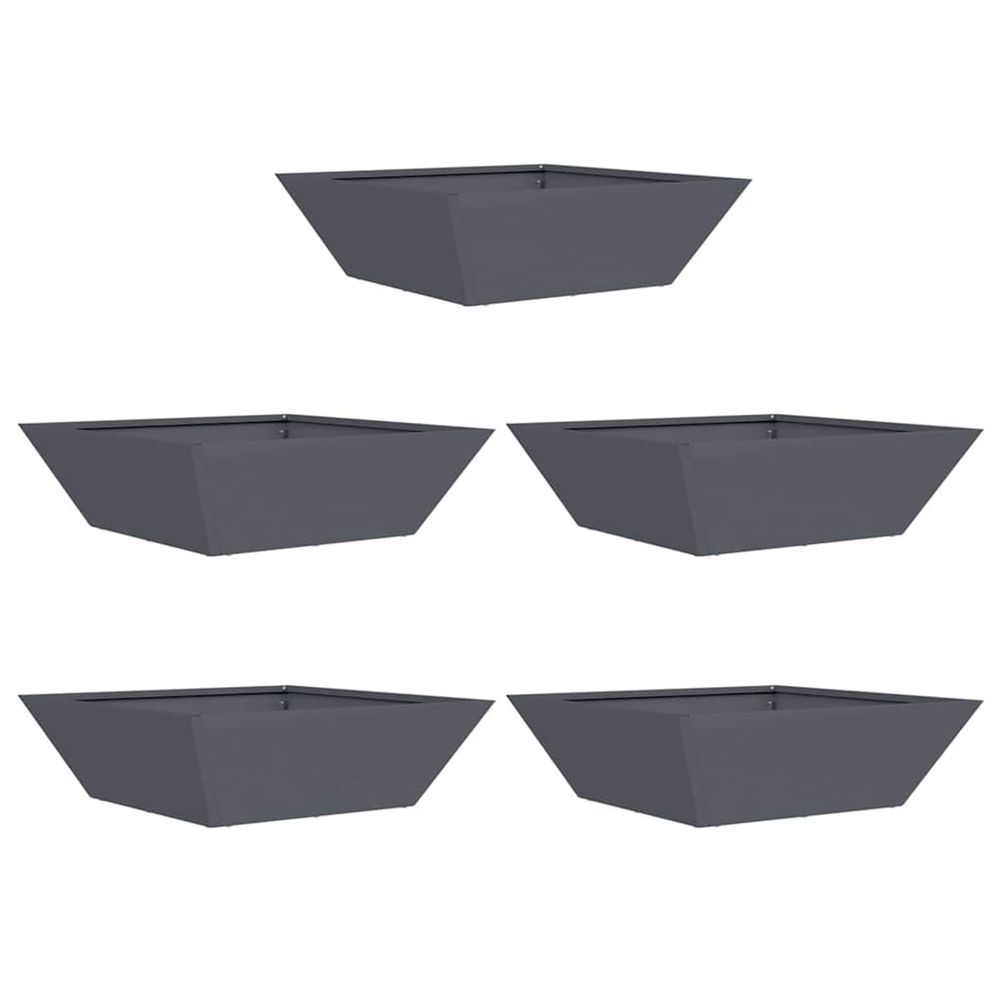 Cache-pot de jardin 5 pc anthracite 50 x 50 x 15 cm