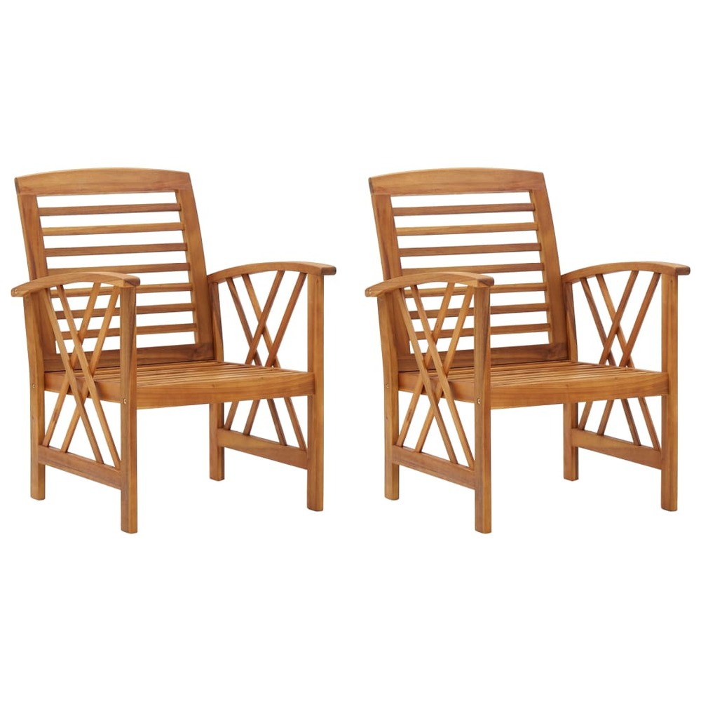 Chaises de jardin lot de 2 bois d'acacia massif