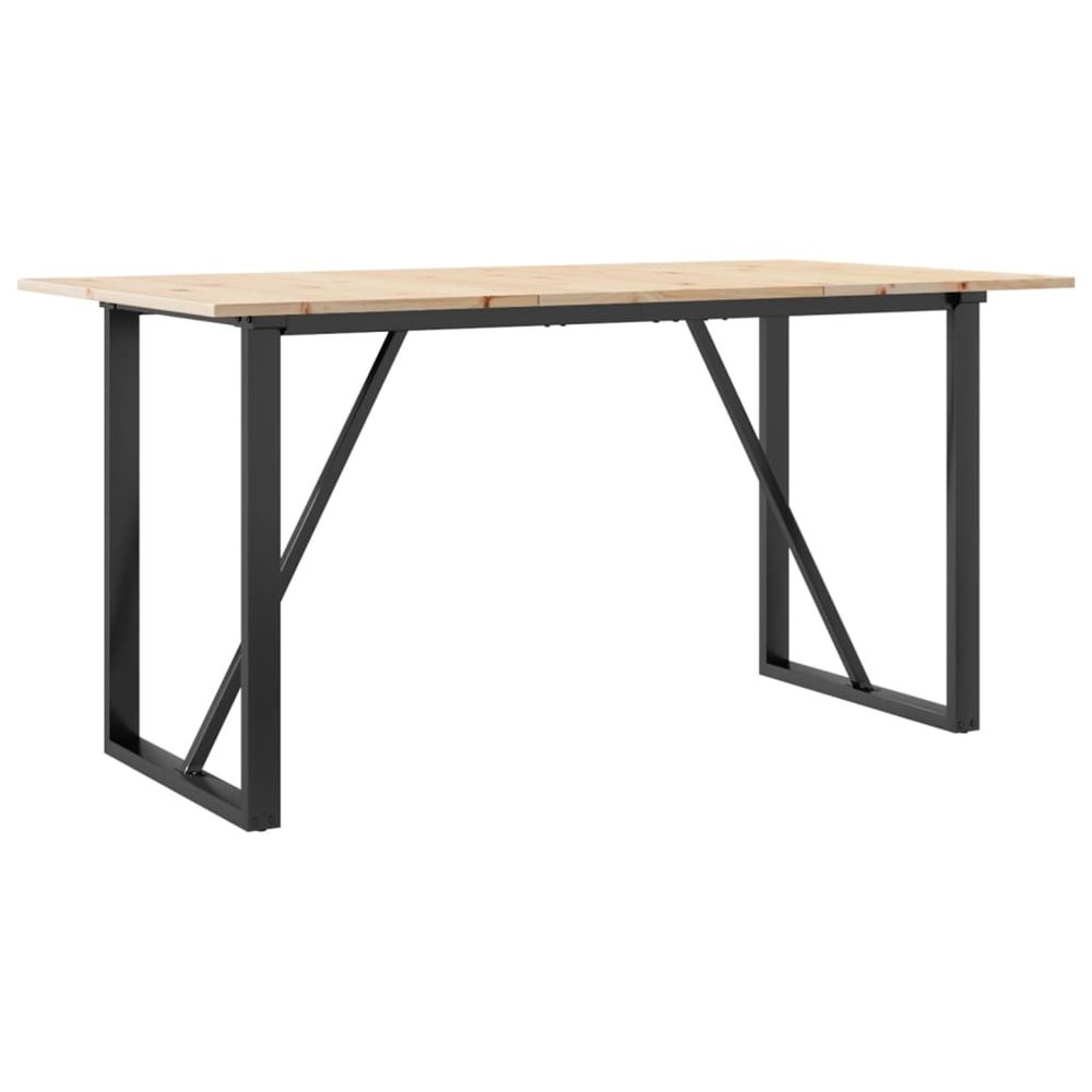 Table à manger cadre en o 160x80x75 cm bois de pin massif acier