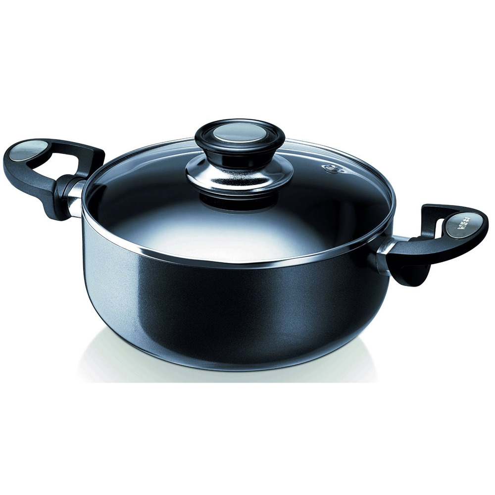 Faitout anti adhésif 24cm avec couvercle anthracite - 13071244