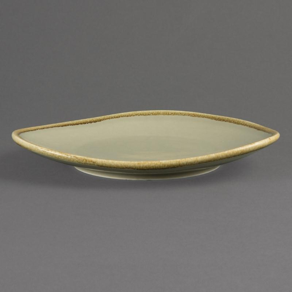 Assiette triangulaire couleur mousse kiln 280 mm - lot de 4 - olympia