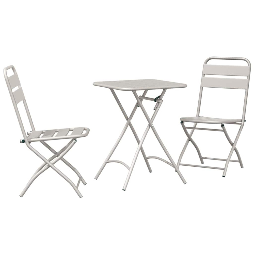 Ensemble bistrot 3 pcs beige acier