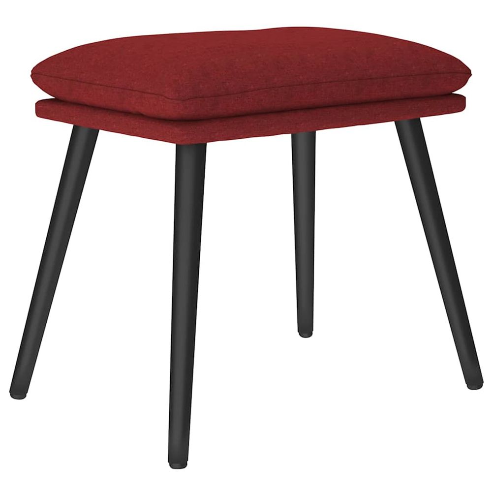 Repose-pied rouge 45x29,5x35 cm tissu