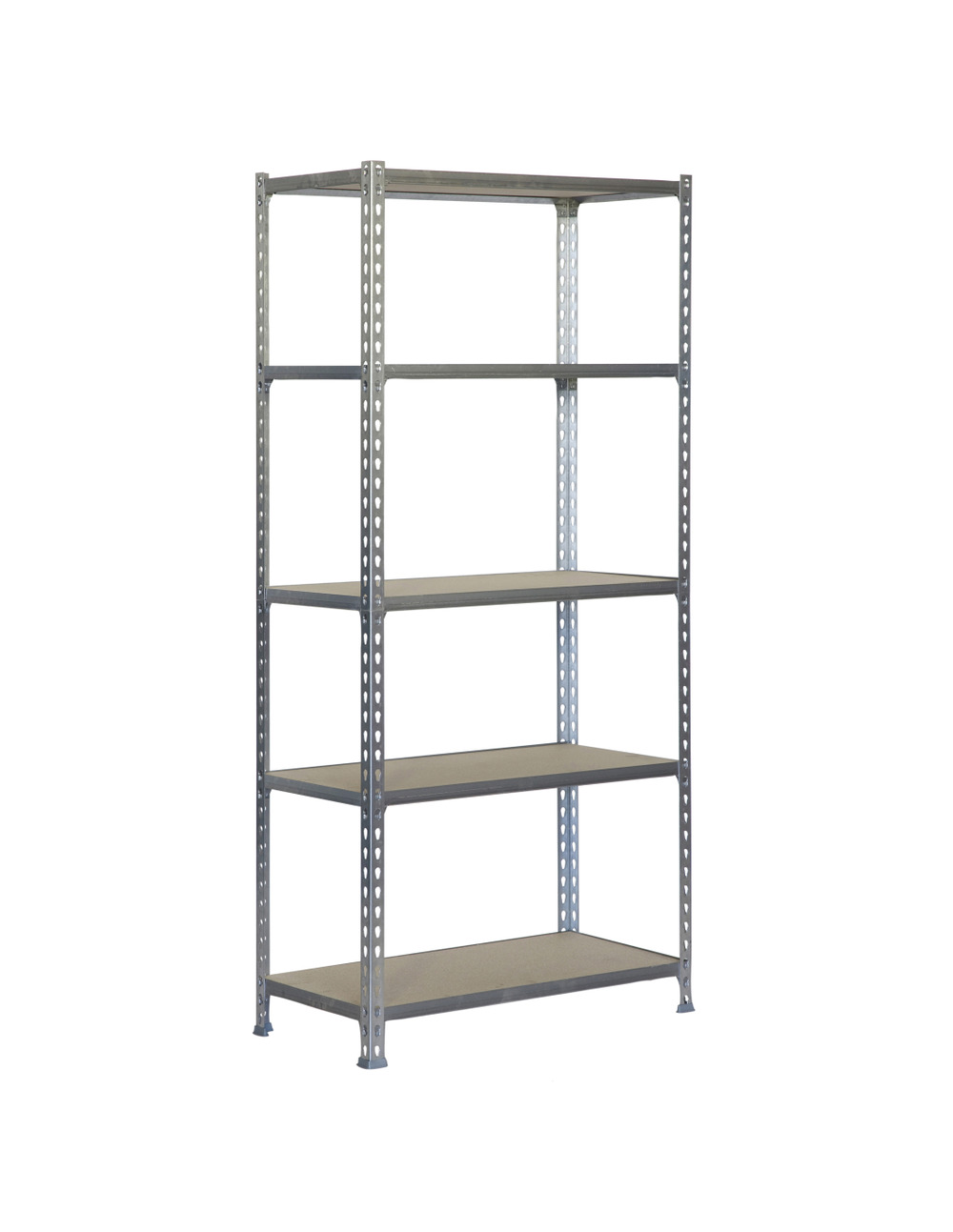 Etagère légère sans vis maderclick superplus 5/400 galva/bois galva/bois 2000x1100x400 - simonrack