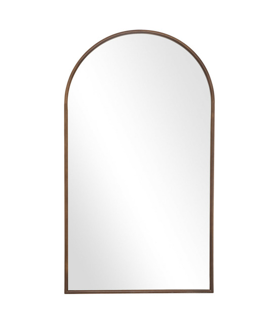 Miroir mural arcade en alu et bois de peuplier 78 x 140 cm