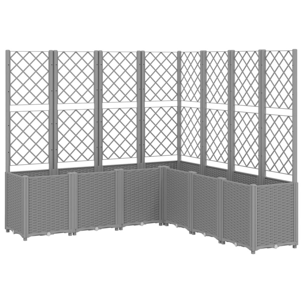 Jardinière d'extérieur avec treillis gris clair 160x160x140 cm pp
