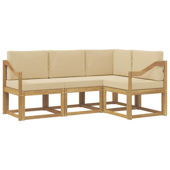 Ensemble de canapés d'extérieur 4 pcs blanc et beige