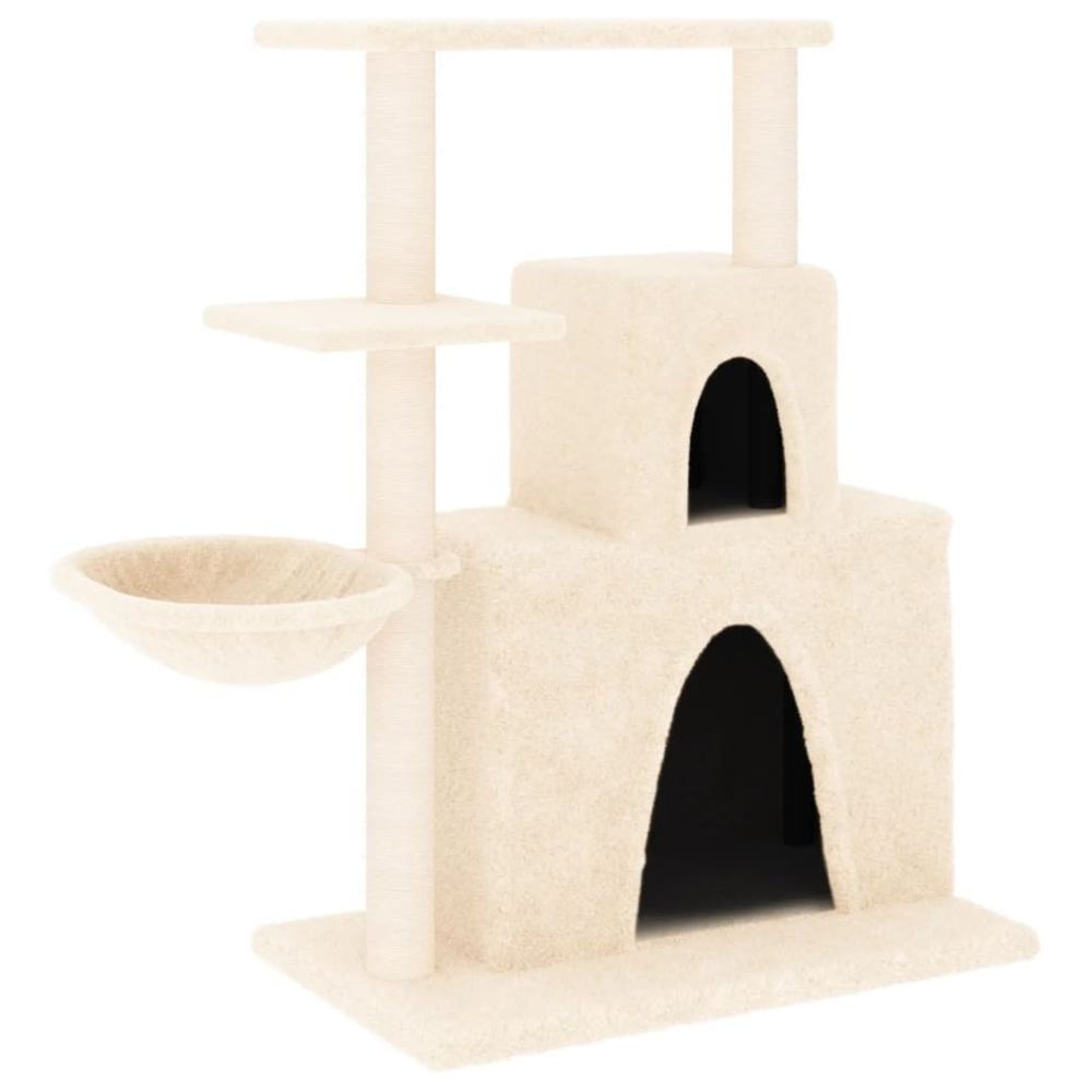 Arbre à chat avec griffoirs en sisal crème 83 cm