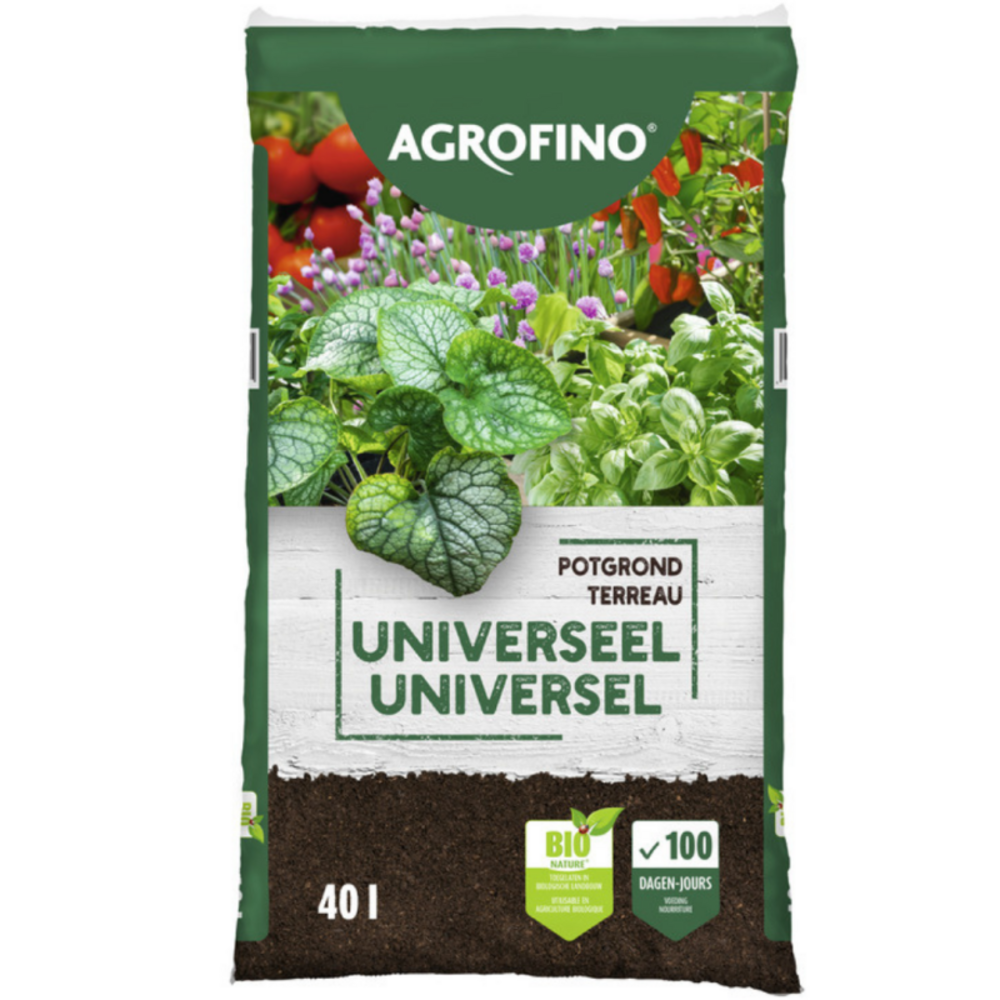 Terreau usage universel agrofino bio nature 100 jours de nutrition 40l