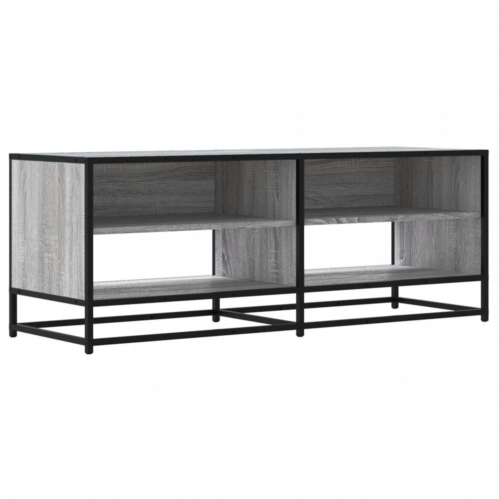 Meuble tv sonoma gris 120,5x40x46 cm bois d'ingénierie et métal