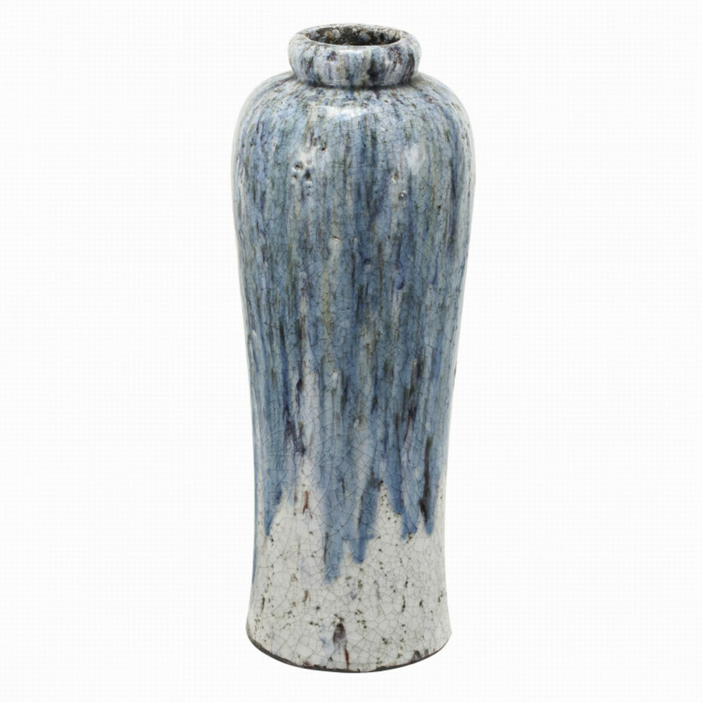 Vase en terre cuite émaillée 21x21x57cm