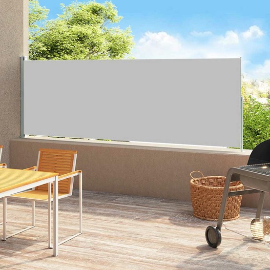 Auvent latéral rétractable de patio 220x500 cm gris