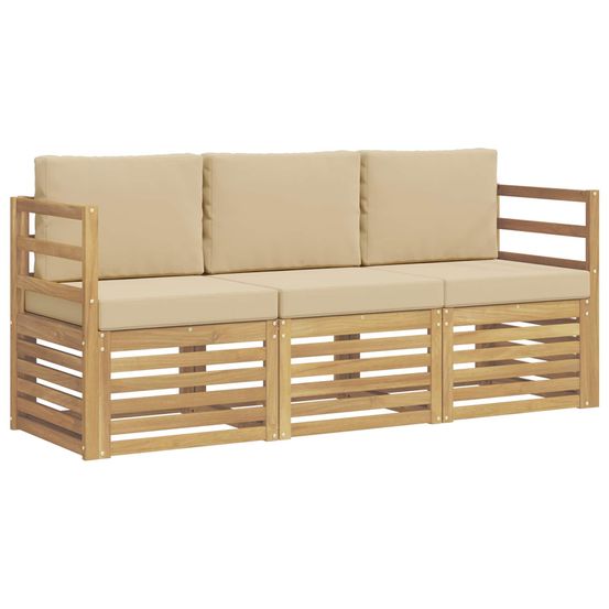 Ensembles de canapés 3 pc blanc et beige polyester