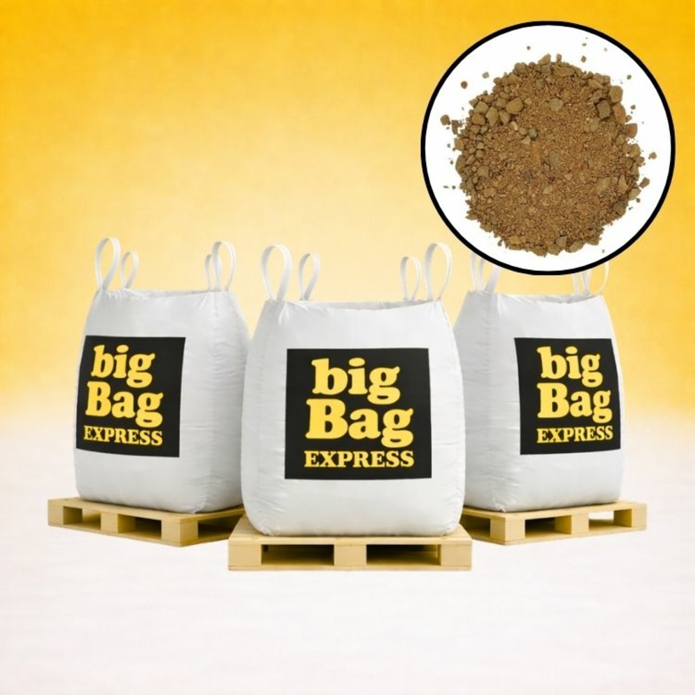 Pack 3 x big bag de +/- 1,5t sable à tranchée beige ø 0/6 mm - livraison premium