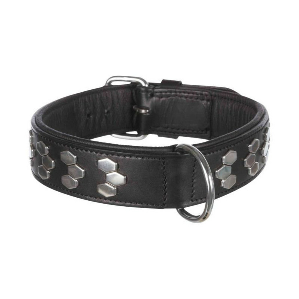 Active collier trixie - design stylisé - cuir - taille l/xl - 55–65 cm - noir