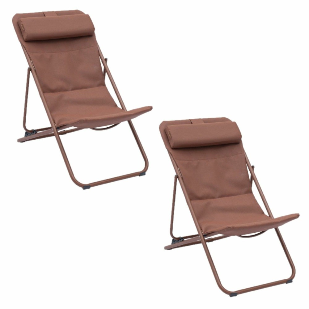 Lot de 2 chiliennes de jardin pliante mirael