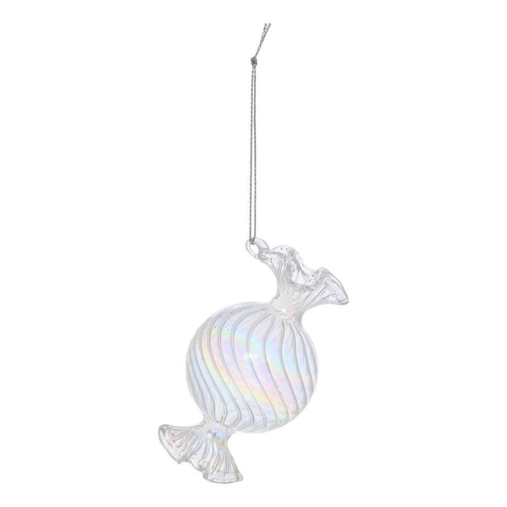 Suspension de sapin bonbon en verre iridescent 9 cm