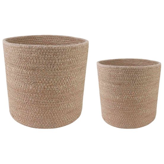 Ensemble de pots à plantes 2 pc naturel ø 28 x 28 cm
