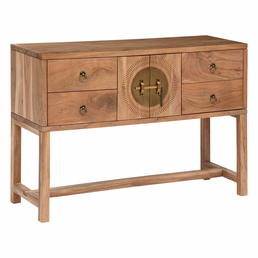 Console 2 portes et 4 tiroirs en bois jiling - marron