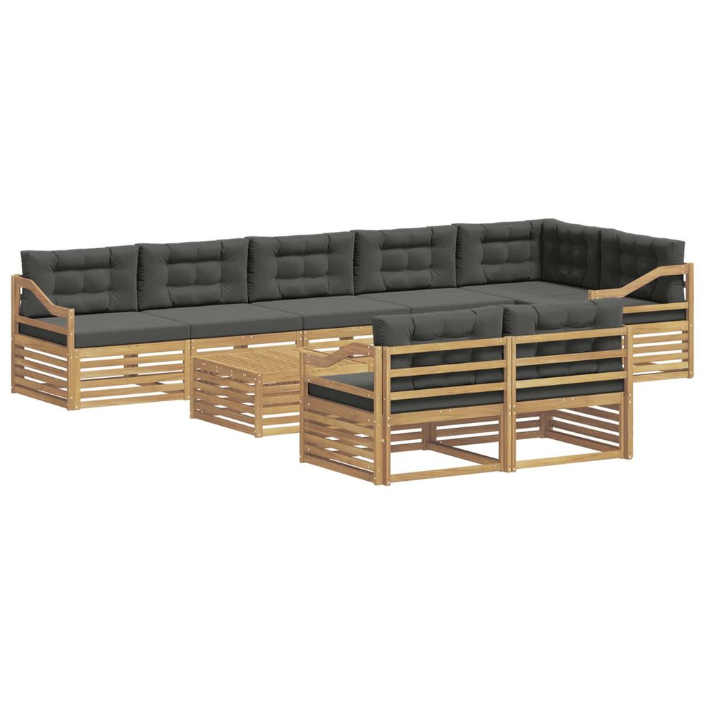 Ensemble de canapés d'extérieur 9 pc blanc et anthracite