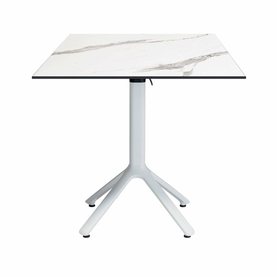 Restootab - table pliable nemo blanche pour extérieur marbre blanc 70x70