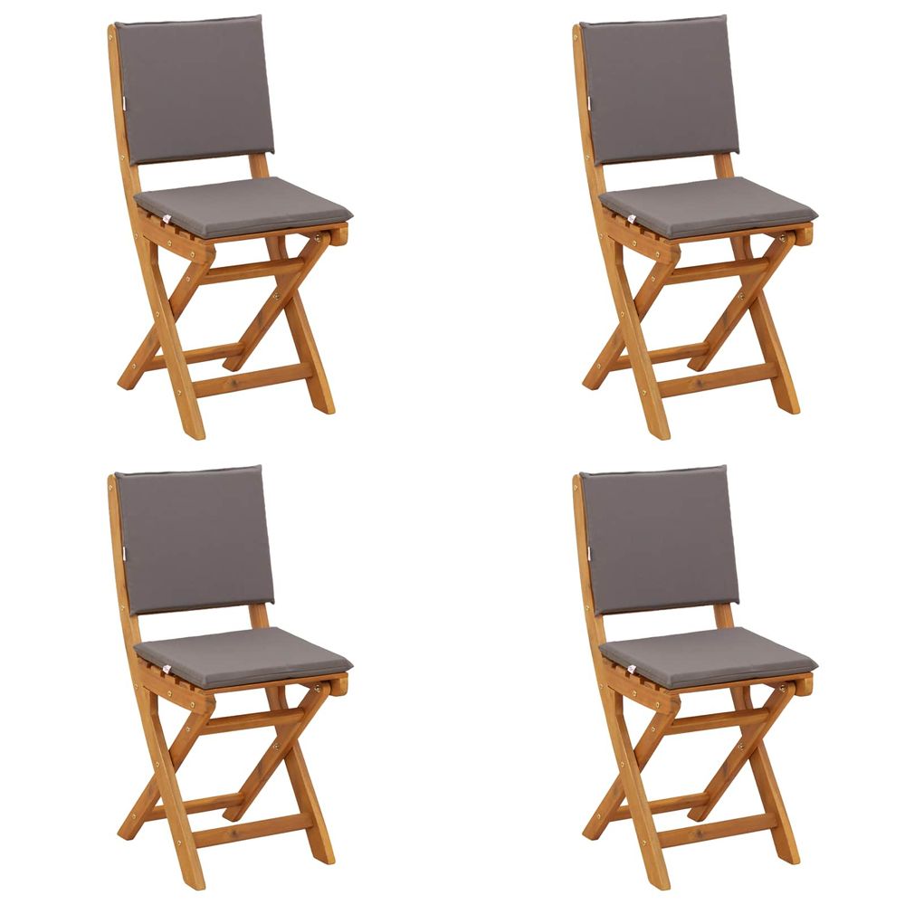 Chaises de bistrot d'extérieur 4 pc gris foncé