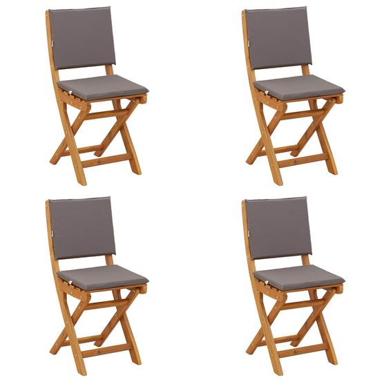 Chaises de bistrot d'extérieur 4 pc gris foncé