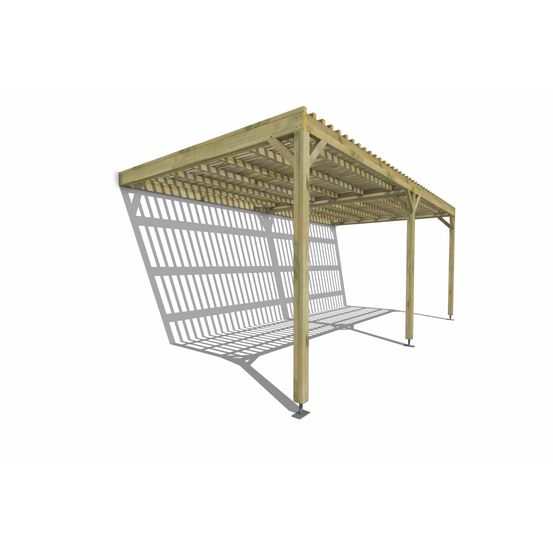 Pergola bois • 6m x 3m • adossée • sens largeur • lattage bois • livraison comprise