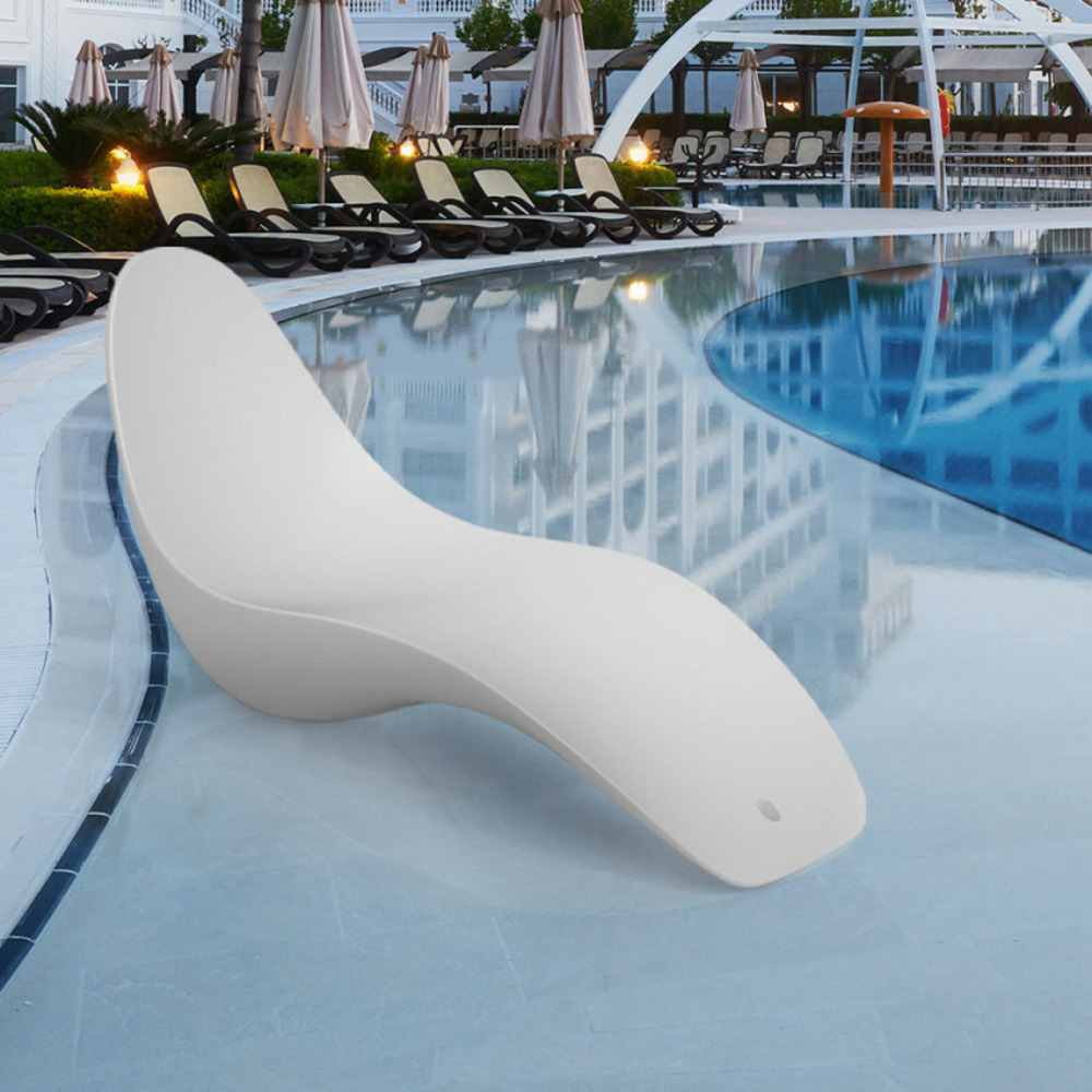 Chaise longue de piscine design blanche creta