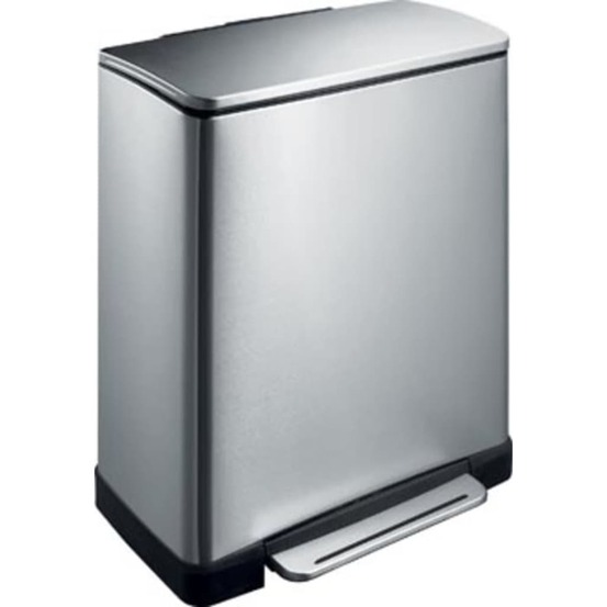 Poubelle à pédale e-cube 28 l+18 l argenté mat
