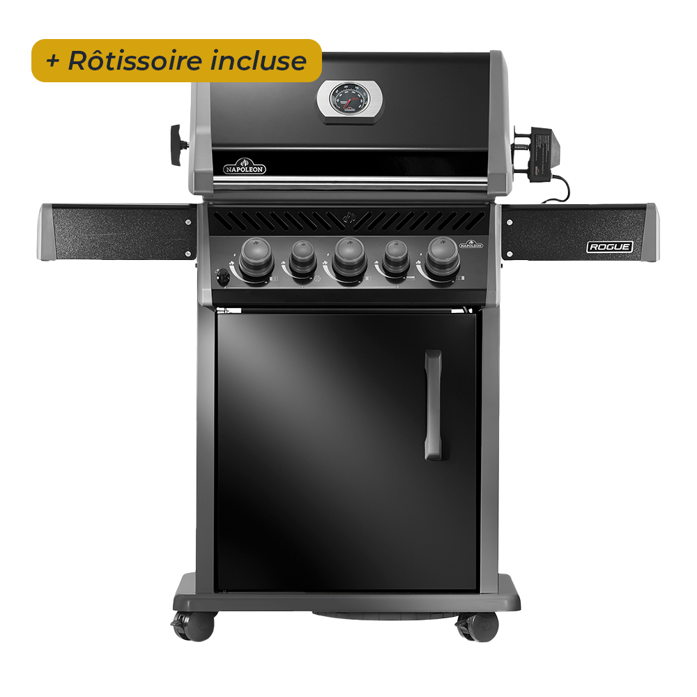 Barbecue à gaz rogue 425 rsb + réchaud latéral + brûleur arrière
